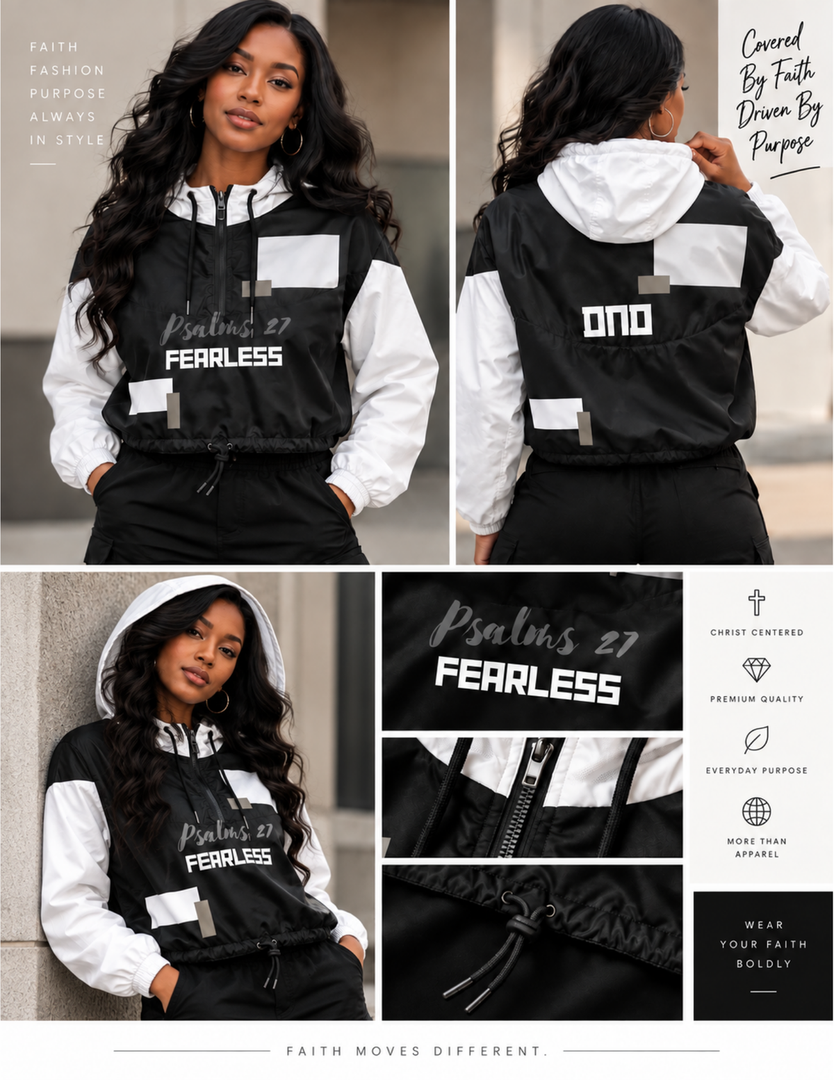 Psalm 27 Cropped Windbreaker
