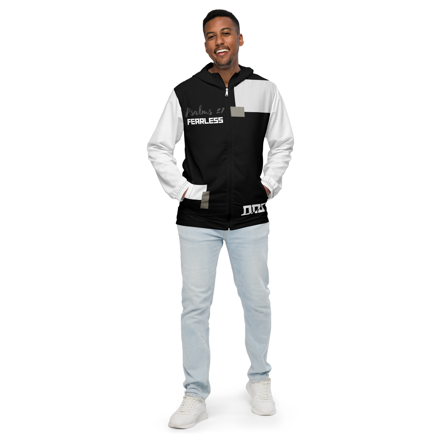 Psalms 27 Fearless Black Windbreaker